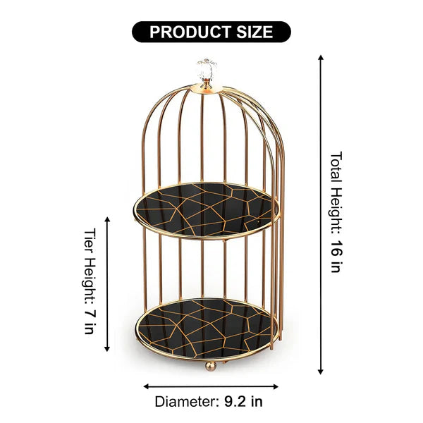 2-Tier Golden Vanity Cage
