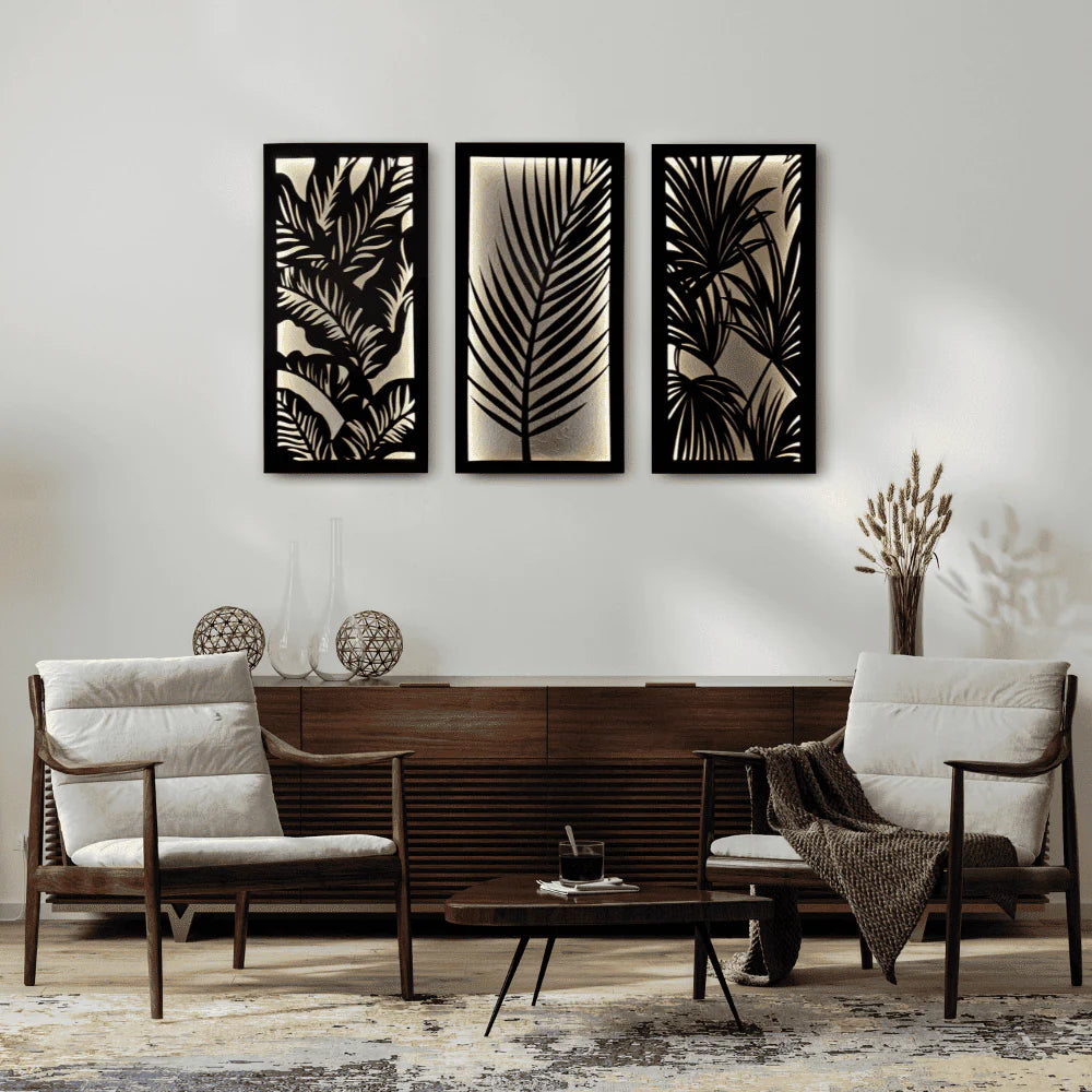 Luminous Tropical Panel - (Set of 3 Frames)