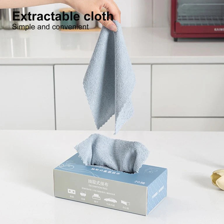 (20 Pieces) Reusable Microfiber Cleaning Cloths Box