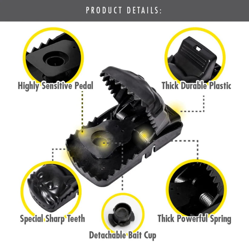 Heavy-Duty Black Mouse Trap 🐭💥 | Safe, Reusable & Powerful Grip