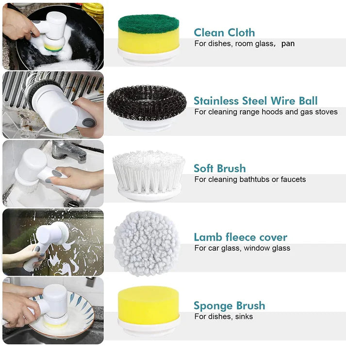 Handheld Electric Cleaning Brush Scrubber - Multi-Purpose Cleaner