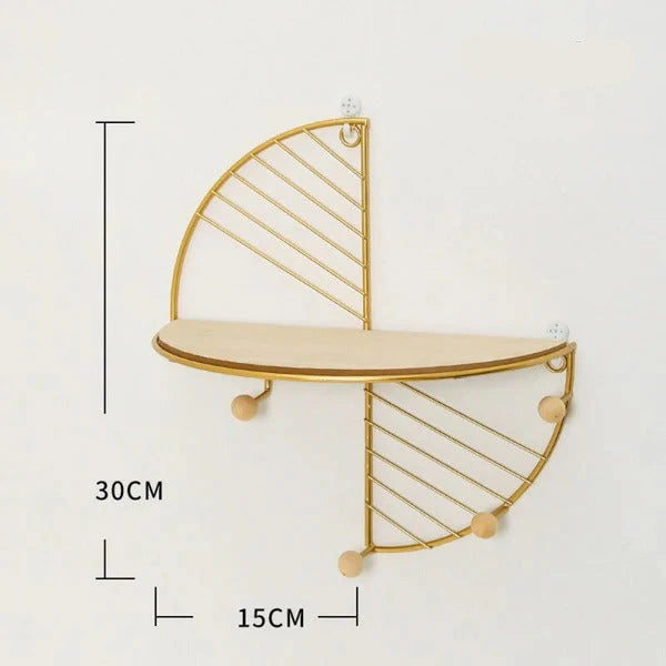The Evergreen Golden Arc Metal Wall Shelf