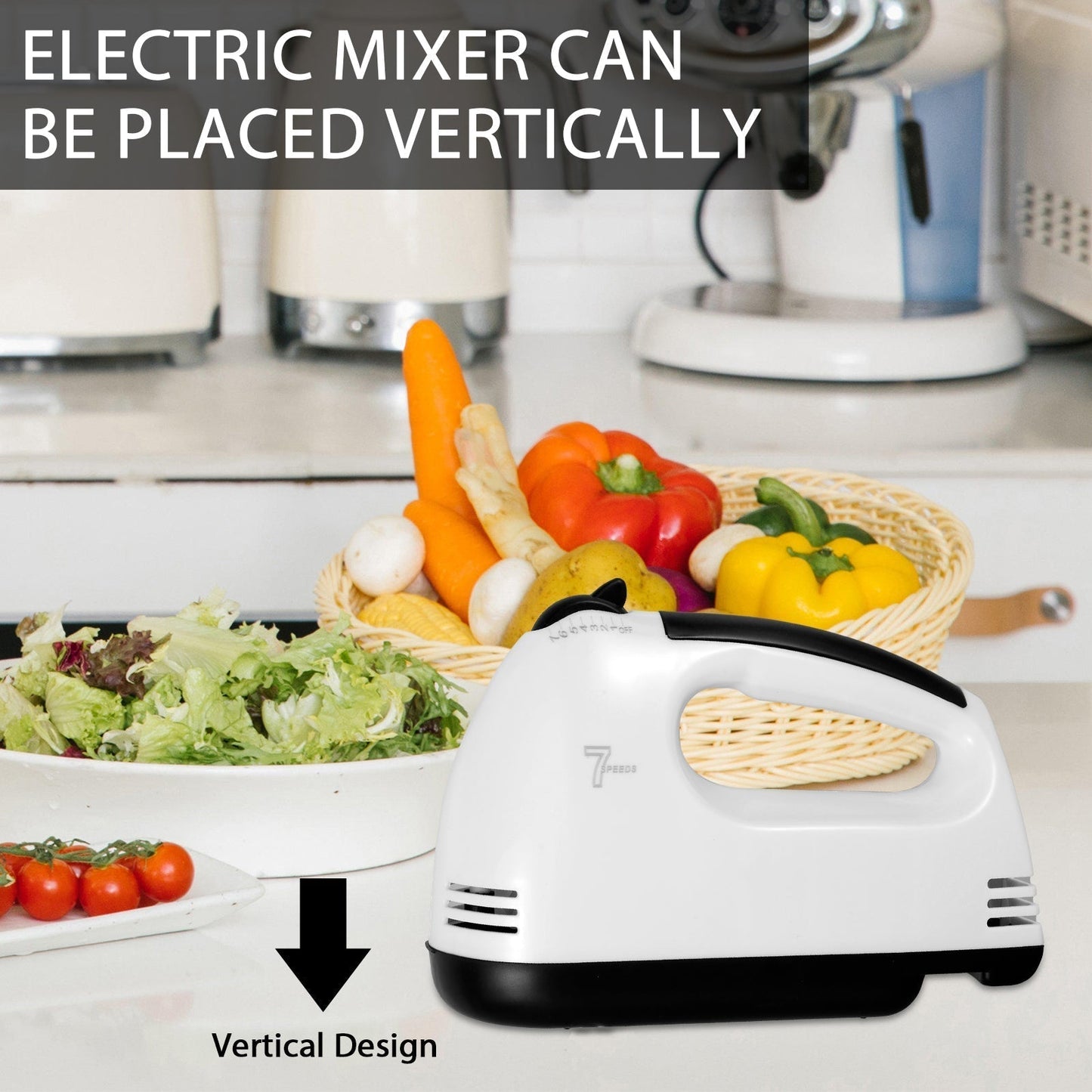 Super Electric Hand Mixer Beater - Scarlet