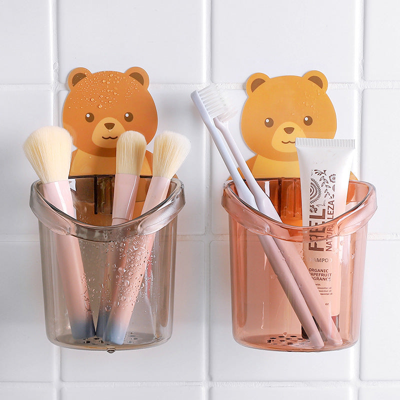 Bear Toothbrush Holder Cup Wall Mounted