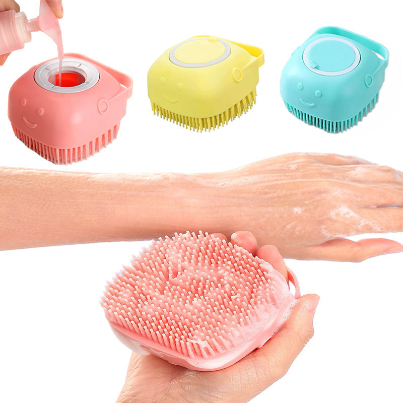 Silicone Soft Bath Body Brush With Shampoo Dispenser