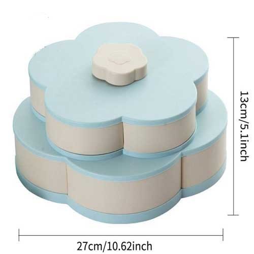 Magic Dry Fruit Box Double Layer For Serving Blue