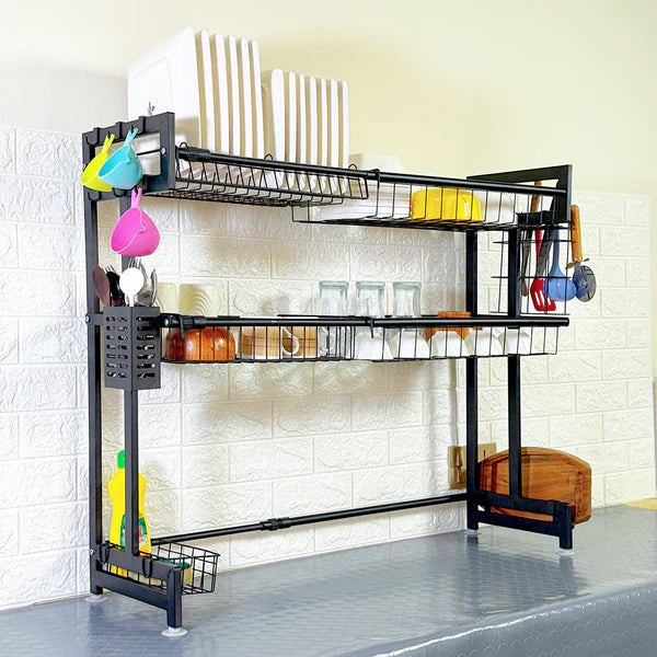 Expandable 2-Tier OverSink Dish Drying Rack