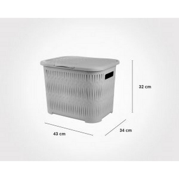 Limon Laundary Basket With Lid Small Size Product Code::1512