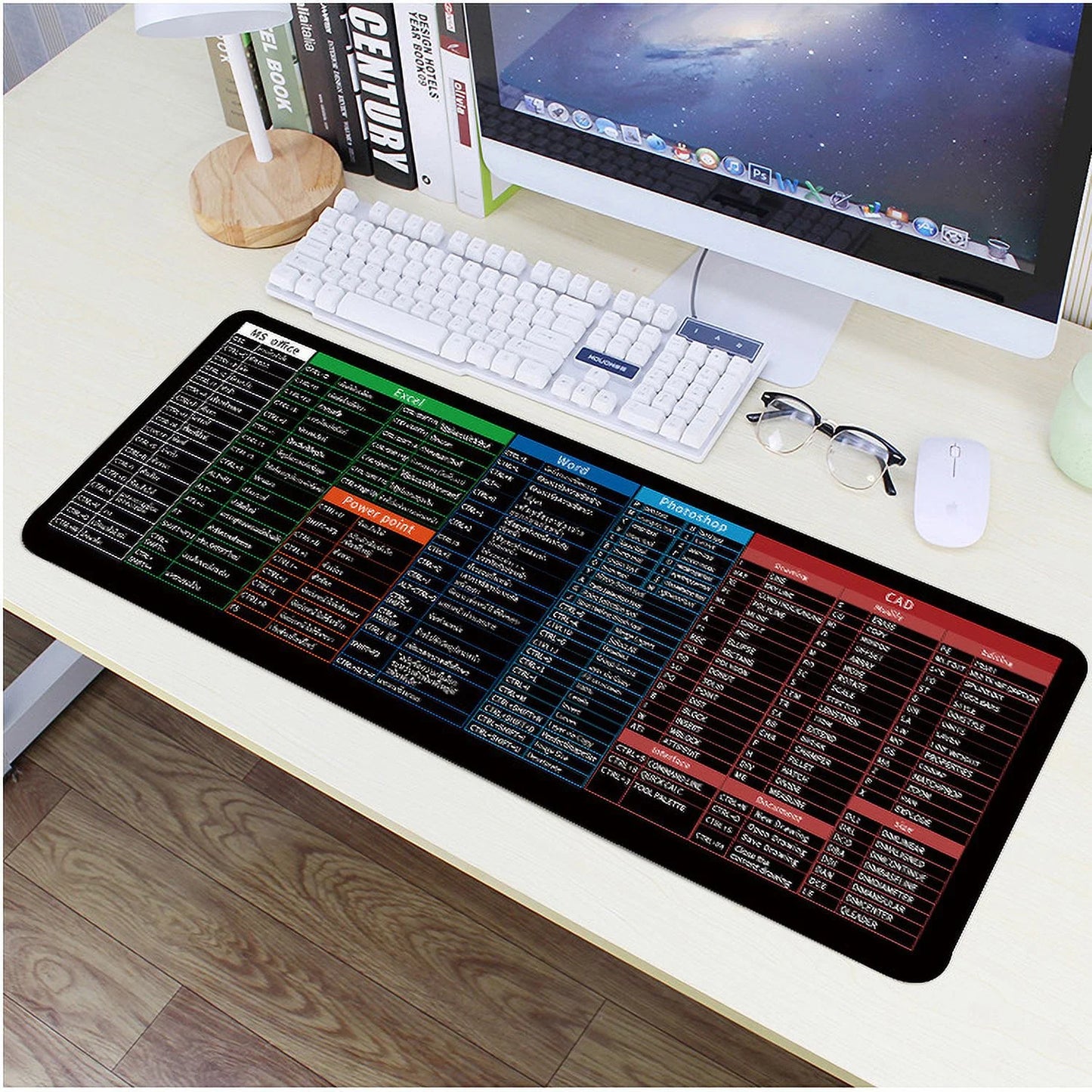 Imported English Shortcut Keys Keyboard & Mouse Pad (Large Size 30*80cm)