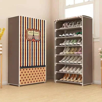 7 Layers Zipper Cover Shoes Rack