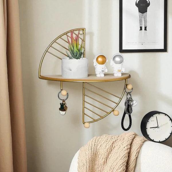 The Evergreen Golden Arc Metal Wall Shelf