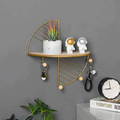 The Evergreen Golden Arc Metal Wall Shelf