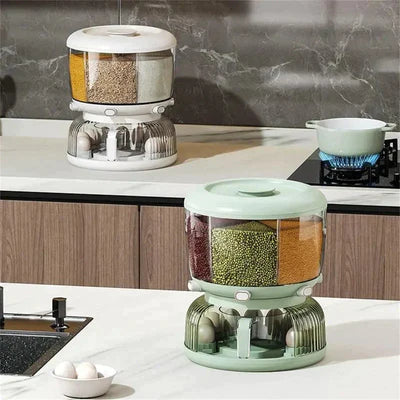 6-Slot Rotatory Grains & Egg Storage Bucket