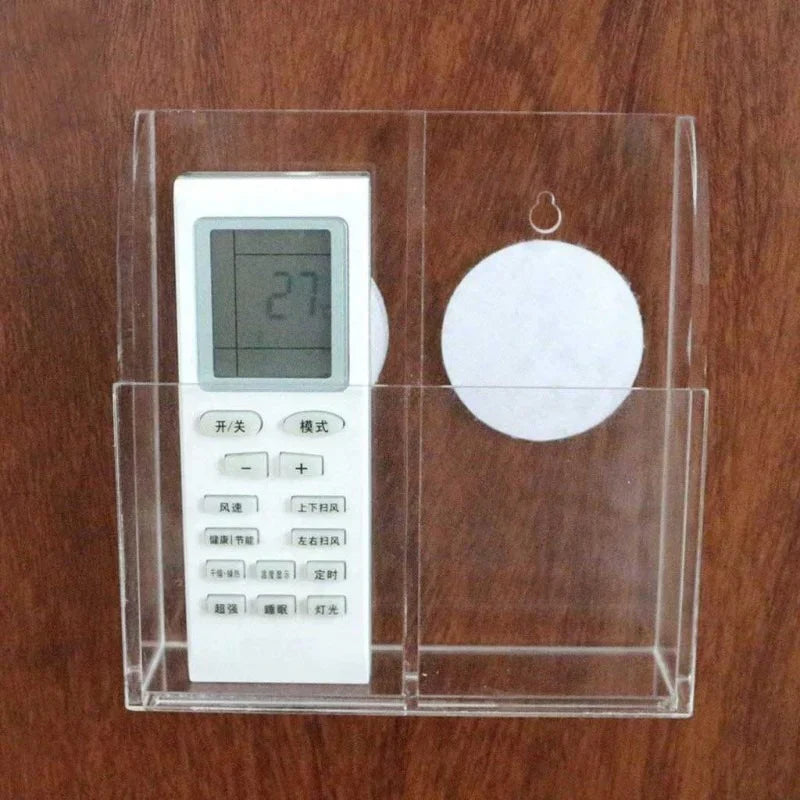 Wall-Mounted Two-Slot Remote Control Storage Holder
