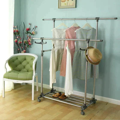 Double Pole clothes Rack