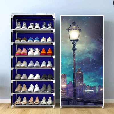 7 Layers Zipper Cover Shoes Rack
