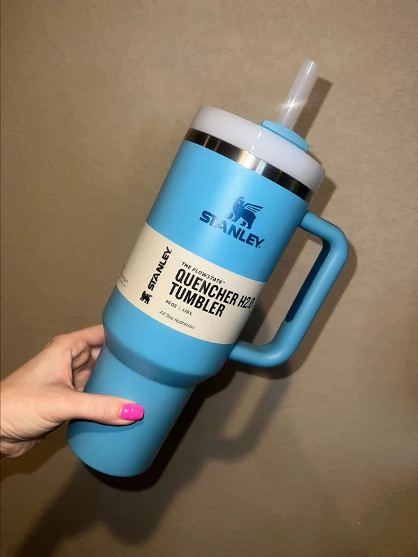 Stanley Quencher H2.0 Tumbler 40 oz-Pomelo-Fog-Pool Blue