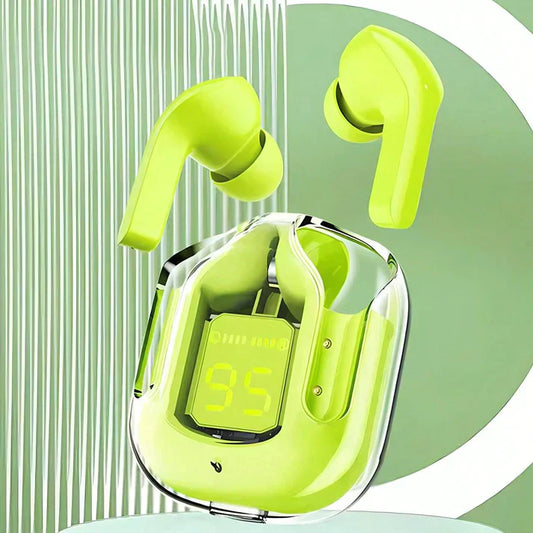 Air 31 Earbuds Transparent design with Deep BASS and Battery display TWS ( Random Color )