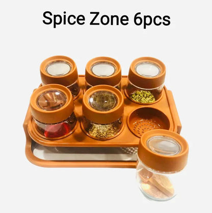 6Pcs Masala Rack Spice Jars