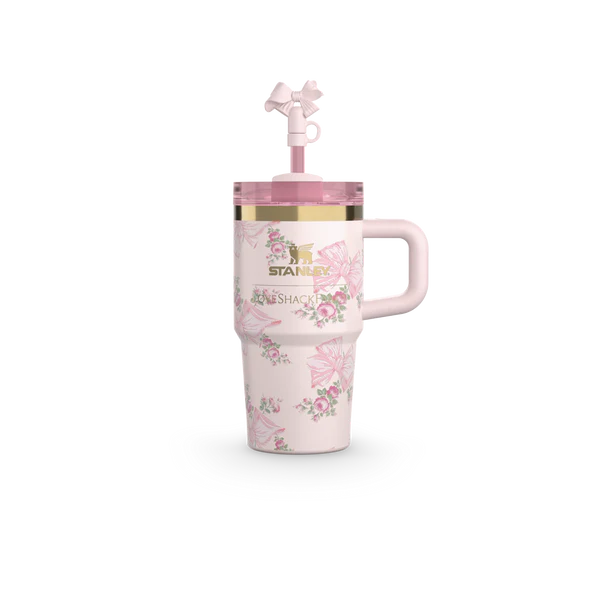 Mini Stanley Quencher H2.0 Tumbler 20 oz - LoveShackFancy Holiday Blush Pink
