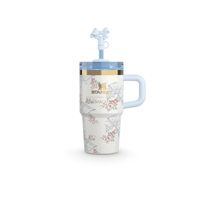 Mini Stanley Quencher H2.0 Tumbler 20 oz - LoveShackFancy Holiday Gentian Blue