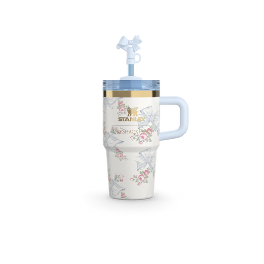 Mini Stanley Quencher H2.0 Tumbler 20 oz - LoveShackFancy Holiday Gentian Blue