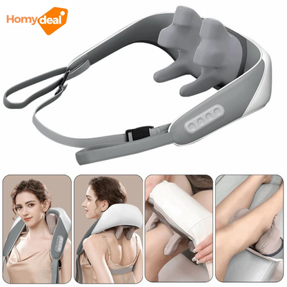 Electric Deep Tissue 3D Kneading Massager For Head and Shoulder + FREE GIFT (EMS Massager)
