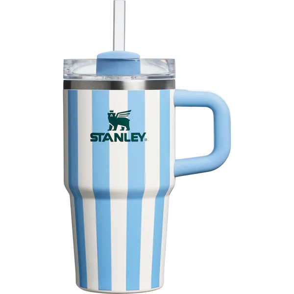 Mini Stanley Quencher H2.0 Tumbler 20 oz -Cabana Stripes Cornflower