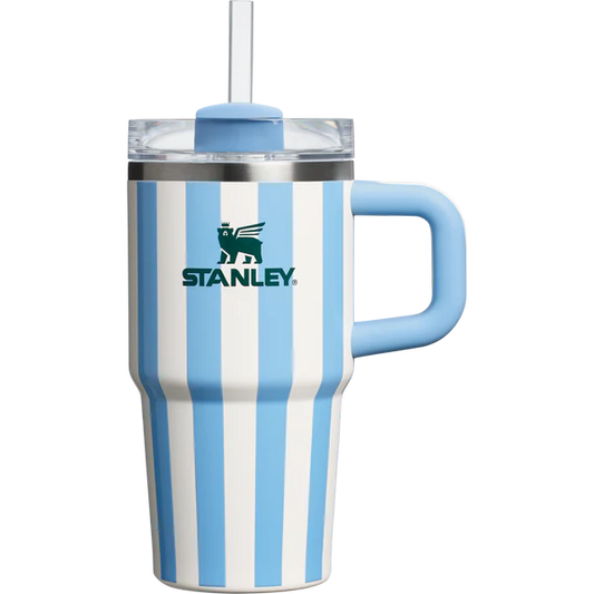 Mini Stanley Quencher H2.0 Tumbler 20 oz -Cabana Stripes Cornflower