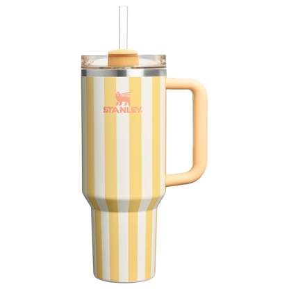 Stanley Quencher H2.0 Tumbler 40 oz -Cabana Stripes Butter