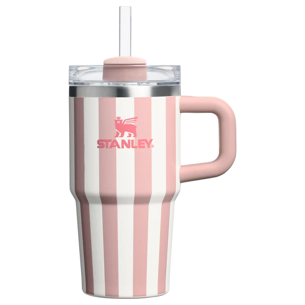 Mini Stanley Quencher H2.0 Tumbler 20 oz -Cabana Stripes Peach Whip