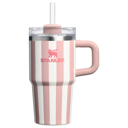 Mini Stanley Quencher H2.0 Tumbler 20 oz -Cabana Stripes Peach Whip