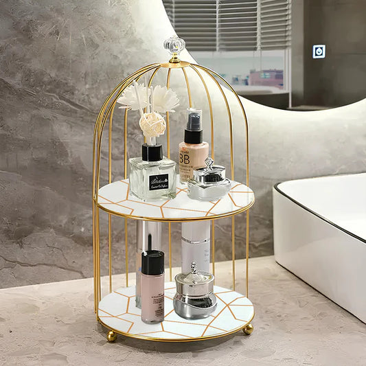 2-Tier Golden Vanity Cage