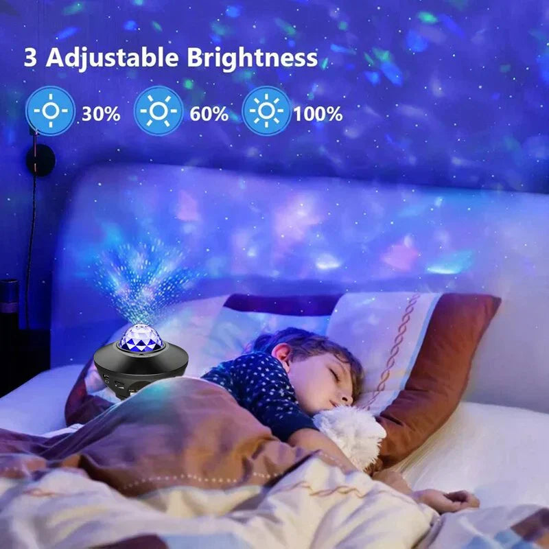GALAXY PROJECTOR NIGHT LIGHT TABLE LAMP, USB LED BLUETOOTH MUSIC SPEAKER WITH 21 LIGHTING MODES