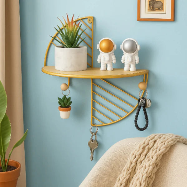 The Evergreen Golden Arc Metal Wall Shelf
