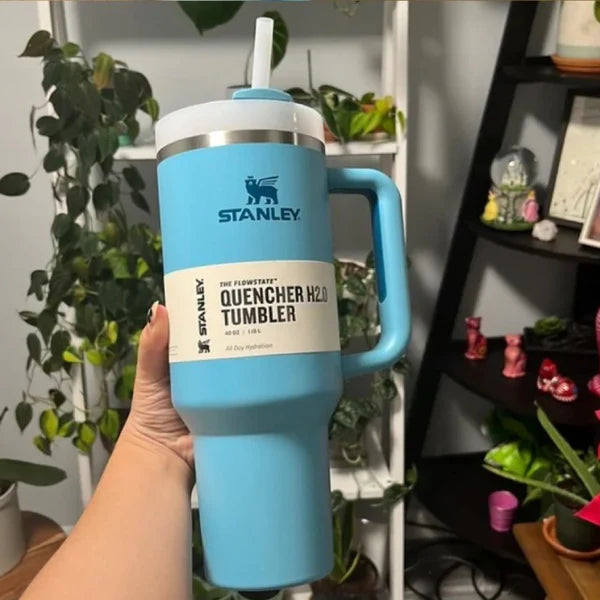 Stanley Quencher H2.0 Tumbler 40 oz-Pomelo-Fog-Pool Blue