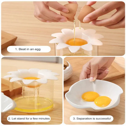 2 Pcs Cute Flower Shape Egg Separator