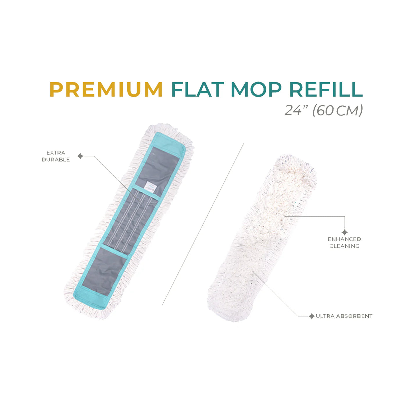 PREMIUM FLAT MOP - DRY 24″ INCH (60CM)