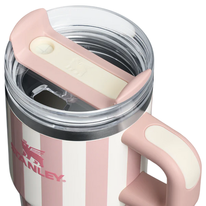 Mini Stanley Quencher H2.0 Tumbler 20 oz -Cabana Stripes Peach Whip