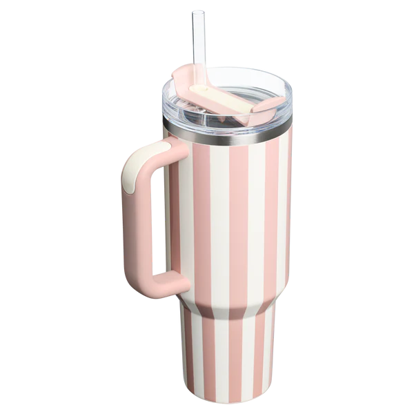 Stanley Quencher H2.0 Tumbler 40 oz -Cabana Stripes Peach Whip