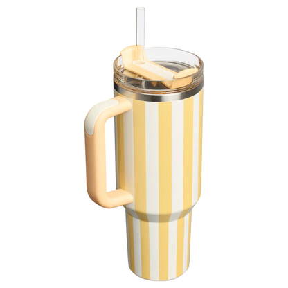 Stanley Quencher H2.0 Tumbler 40 oz -Cabana Stripes Butter