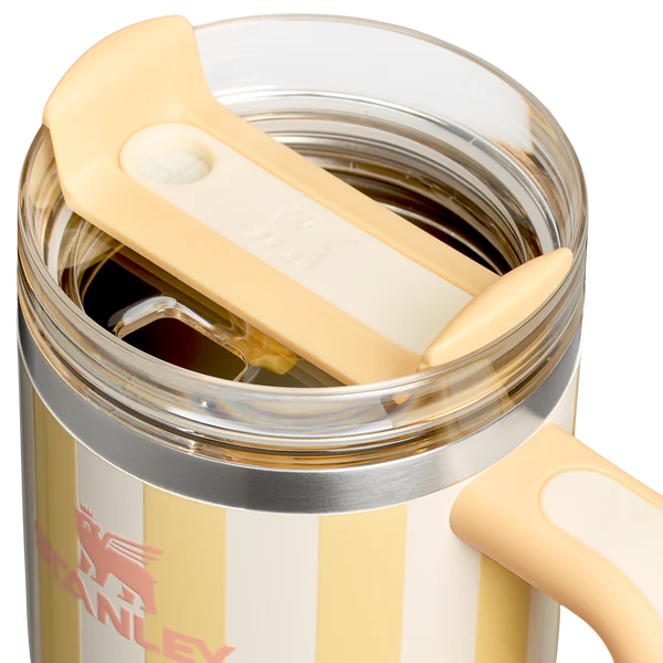 Mini Stanley Quencher H2.0 Tumbler 20 oz -Cabana Stripes Butter