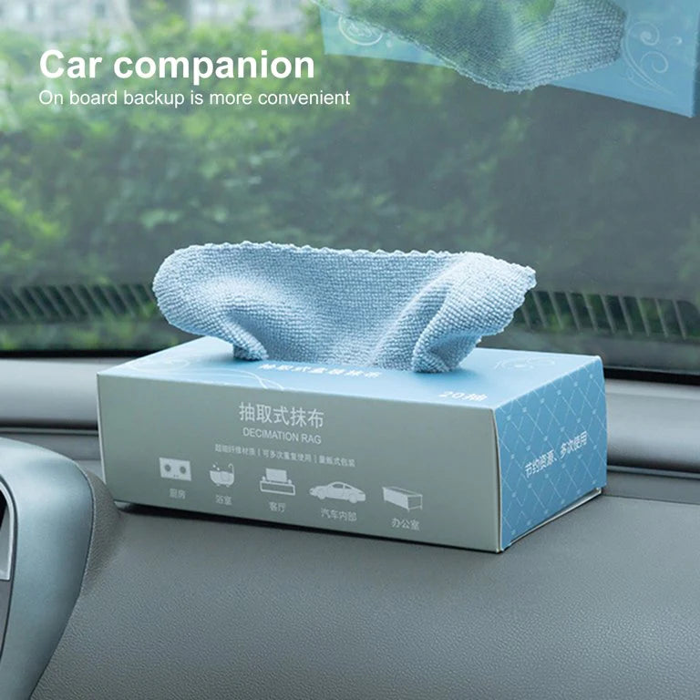 (20 Pieces) Reusable Microfiber Cleaning Cloths Box