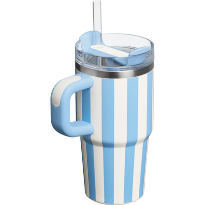 Mini Stanley Quencher H2.0 Tumbler 20 oz -Cabana Stripes Cornflower