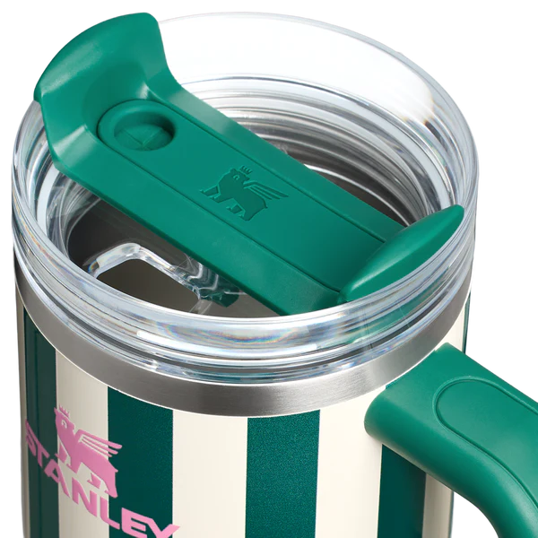 Mini Stanley Quencher H2.0 Tumbler 20 oz -Cabana Stripes Emerald