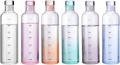 Time Marker Transparent Water Bottle 500ml - Random Color