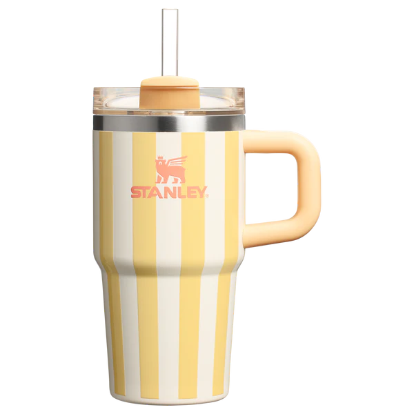 Mini Stanley Quencher H2.0 Tumbler 20 oz -Cabana Stripes Butter