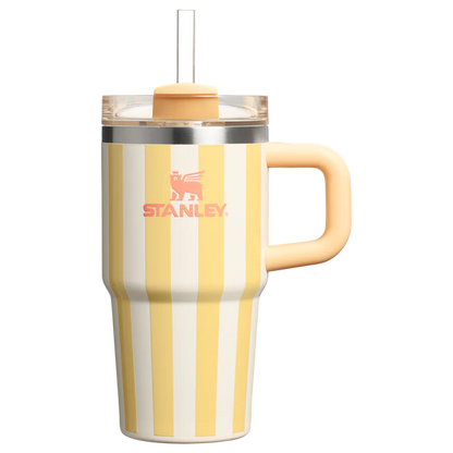 Mini Stanley Quencher H2.0 Tumbler 20 oz -Cabana Stripes Butter
