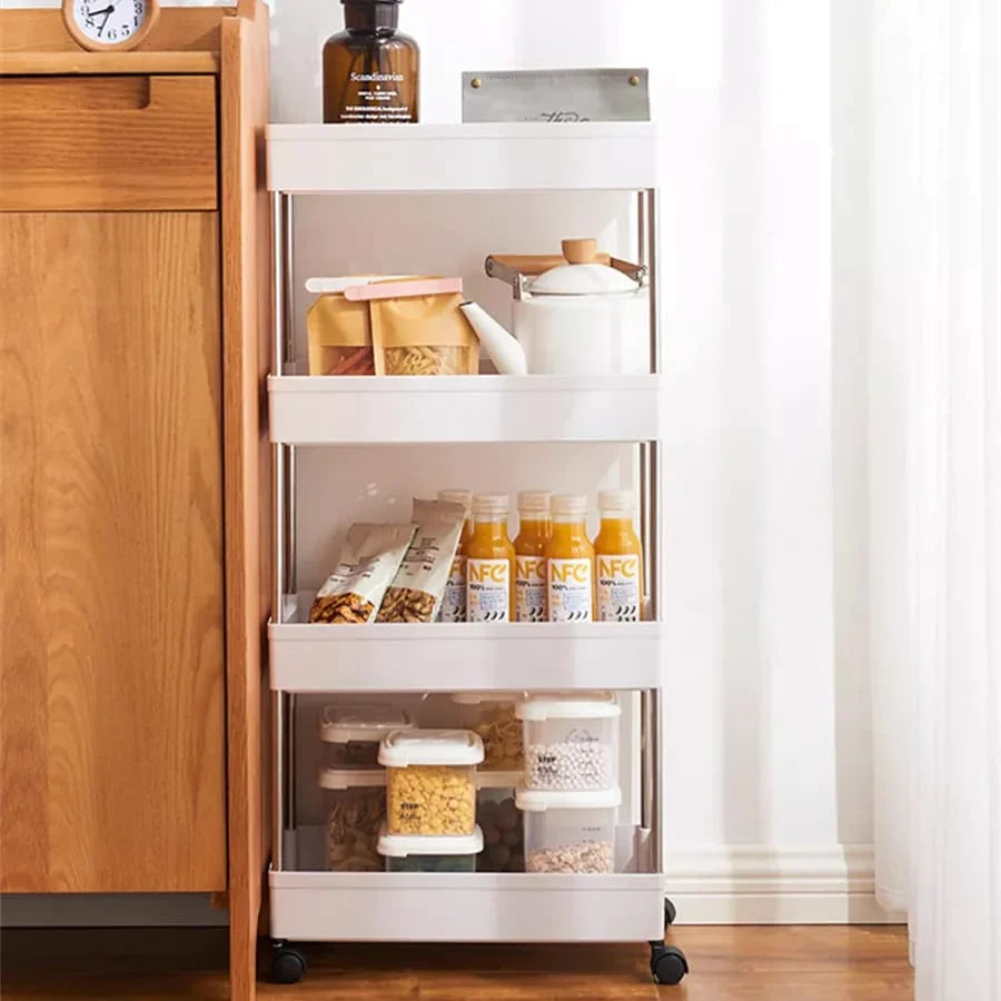 3 Layer Slim Storage Cart with Moving Wheels