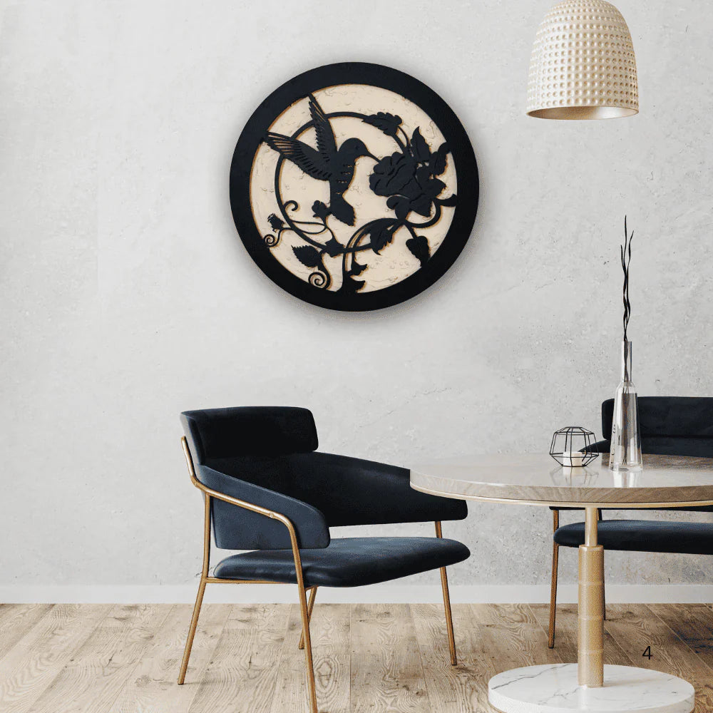 Hummingbird & Bloom | 24" Diameter (2 feet)